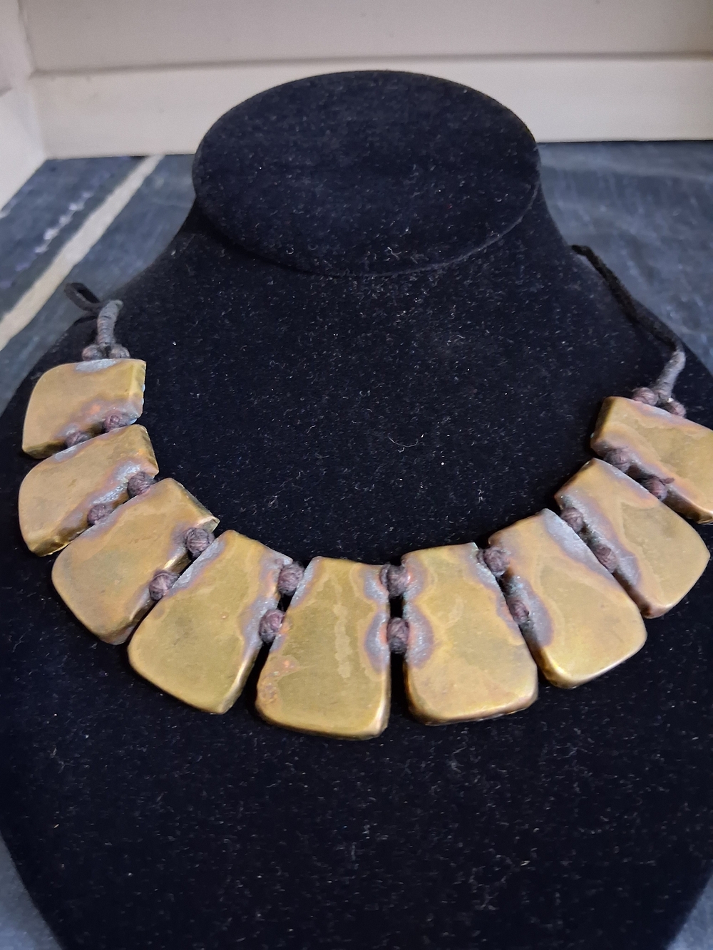 Fashion Jewelry Kashmir Turquoise Gold Statement Beaded Collar Necklace Tribal - Picture 7 of 12